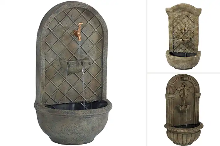 Detailed view of Best Florentine Stone Wall Fountain