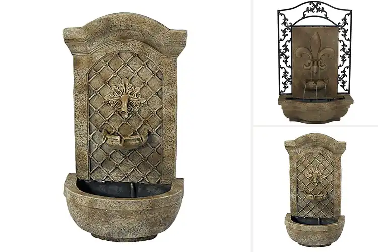 Detailed view of Best Florentine Stone Wall Fountain Style