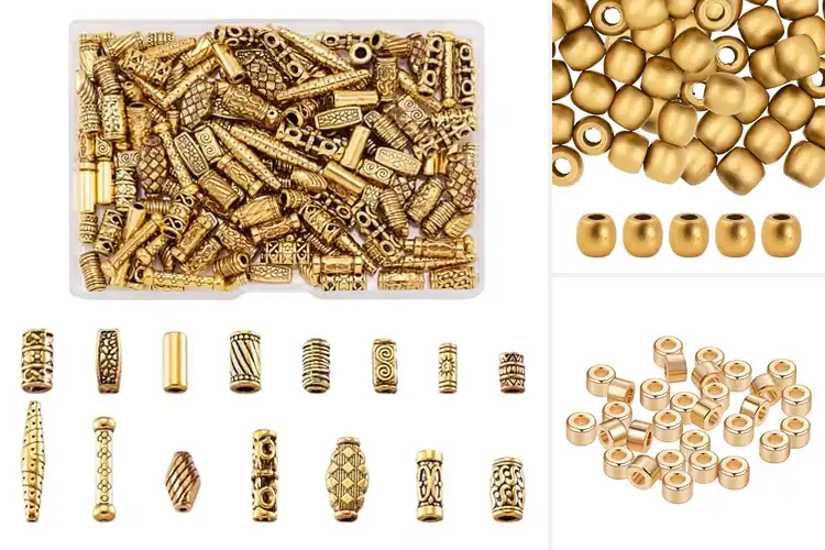 Detailed view of Best Golden Barrel Beads