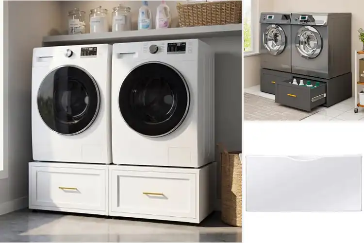Detailed view of Best Washer Pedestals with Storage
